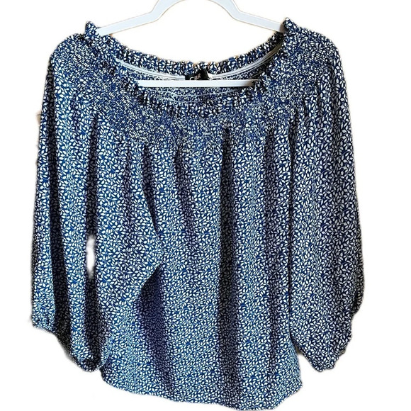 Royal Blue Medium Flowy Off the Shoulder Blouse​ - Picture 2 of 9